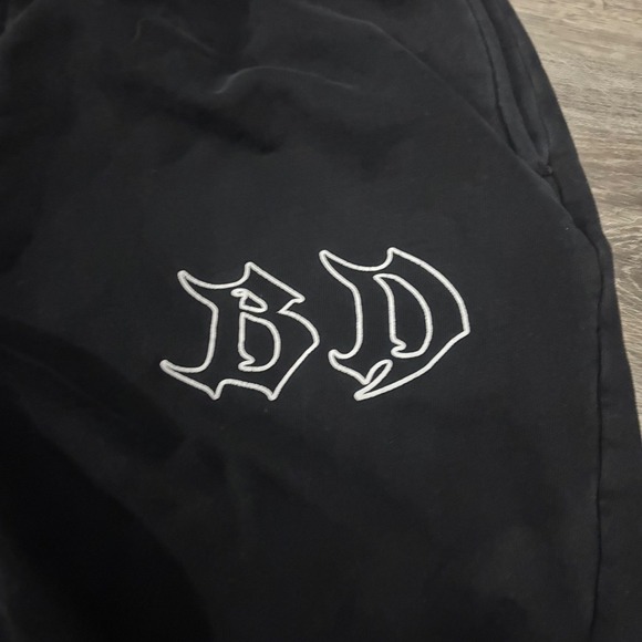 Y2K Breathe Divinity Crazy Gym Black Graphic Sweatpants Flame Design Darcsport - Picture 4 of 8